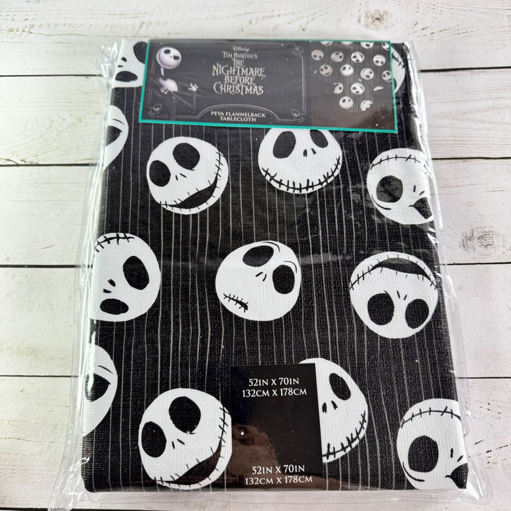 Nightmare Before Christmas Jack‎ Skellington Tablecloth 52x70 Pinstripe NEW